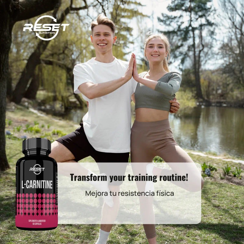 Reset Nutrition Carnitina 500mg Quema Grasa Energia 60cáps Sabor