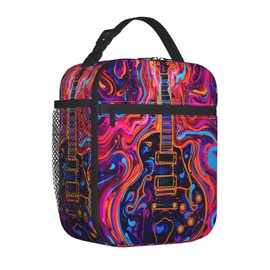 VANZEV Lunch Box for Women Men, Colorful Guitar Insulated Lunch Box Reusable Portable Lunch Bag Cooler Tote Waterproof Lunch Container for Office Picnic Work Travel Hiking