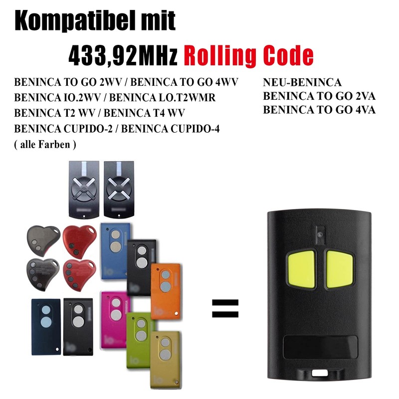 YuliSpy 433MHz Rolling Code remote control compatible with TO GO