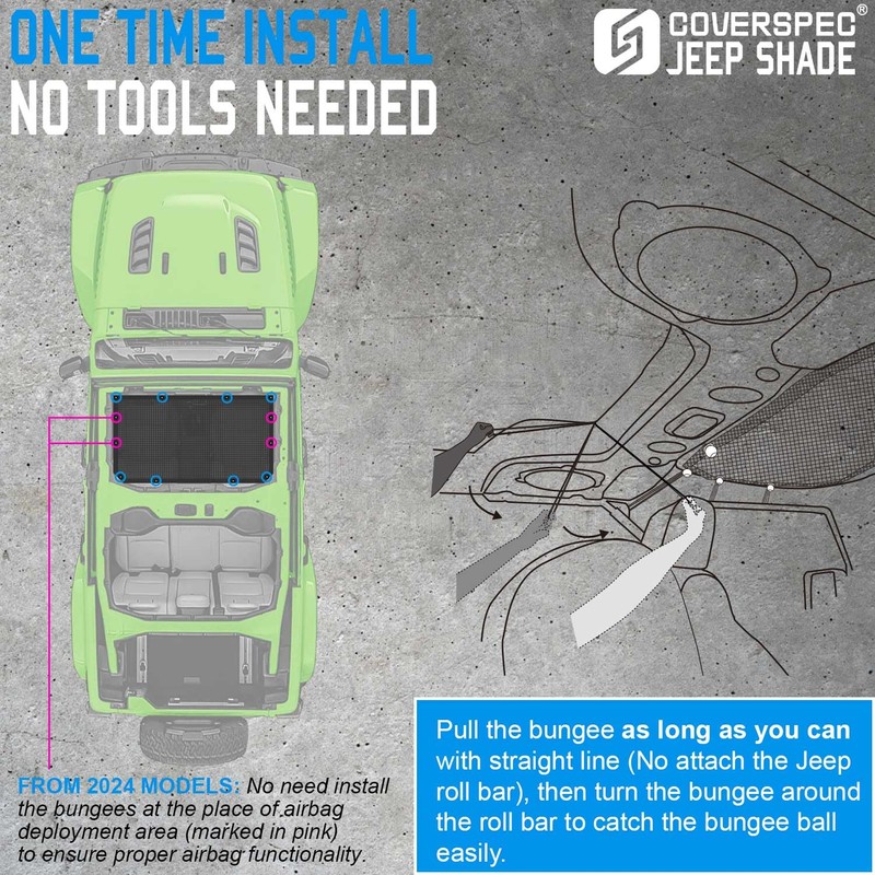 Coverspec JT JL Top Sun Shade Roof Compatible with Jeep