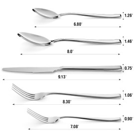 dokaworld Stainless Steel Flatware - Silverware Set for 8-40 Piece Cutlery Set - 18/10 Flatware Set - Silverwear Set - Dinnerware Stainless Steel Flatware Set - Spoons and Forks Set Stainless Steel