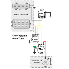 Guitar wiring kit 2 volume 1 tone including potentiometers and capacitor