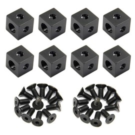 Befenybay - 8 cubos de soporte de esquina negro (20 x 20 x 20 mm) para perfil de extrusión de aluminio de ranura de 6 mm, serie 2020 (esquina de cubeta, 8 unidades)