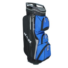 Ram Golf Deluxe Cart Bag with 14 Full Length Dividers and Putter Hole, Black/Blue/Silver