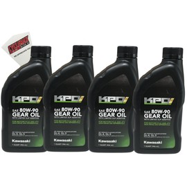 Cyclemax Four Packcompatible with Kawasaki OEM KPO Gear Oil Sae 80w-90 - K63G-104-01Q - Supersedes K6103G-103-01Q Contains Four Quarts and a Funnel