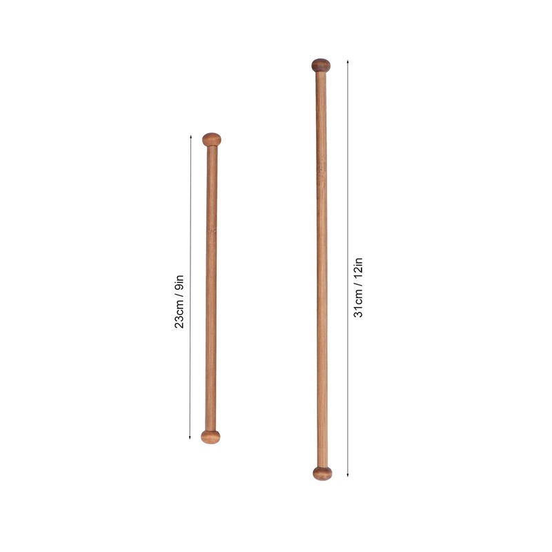 Pack of 4 Hanging Rods, Sandalwood Round Clothes Rail, Wooden