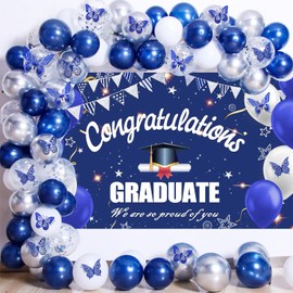 SAOROPEB Butterfly Wall Stickers, 48 Pcs 4 Styles 3 Sizes, Metallic Paper, Removable, Navy Blue, Art Deco Decor for Wall