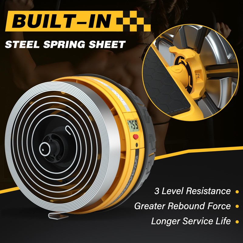 SNODE Ab Roller Wheel with Elbow Support, 3 Levels Resist,