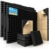 AUSLET 48 Pack Self-Adhesive Wedge Acoustic Foam Panels, 12" x