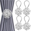 BOCHION Curtain Tie Backs, 4 Pack Sparkling Magnetic Curtain Tiebacks,