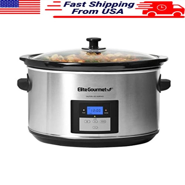 8.5qt Digital Programmable Slow Cooker Oval Entrees Sauces Stews &