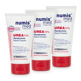 numis med Hand Cream with 10% Urea - Pack of 3 Skin Soothing Hand Cream for Very Dry & Stressed Hands - Vegan Skin Care without Silicones, Parabens & Mineral Oil (3 x 75 ml)