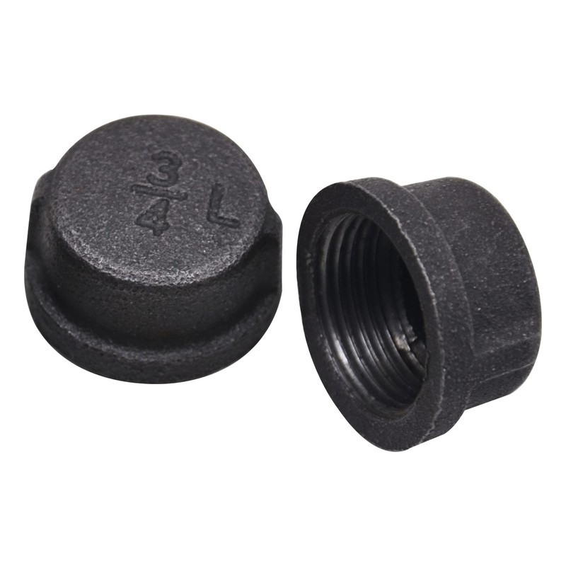 DSDS 30 Pack 1/2" Black Pipe Cap, Rustic Industrial Black