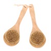 Healvian 2pcs Boar Bristle Bath Brush Short Handle Exfoliating Body