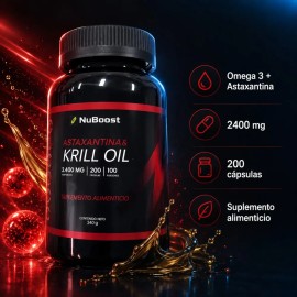 Krill Oil Con Astaxantina 2400 Mg 200 Cápsulas