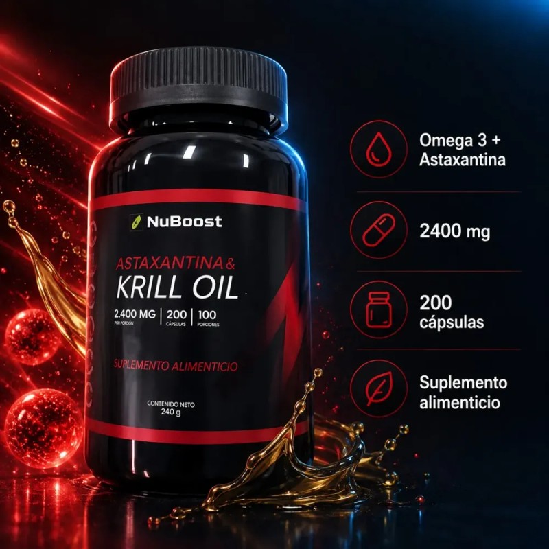 Krill Oil Con Astaxantina 2400 Mg 200 Cápsulas