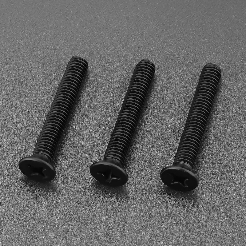 50 Pcs M5-0.8 x 30mm Black Flat Head Machine Screws,