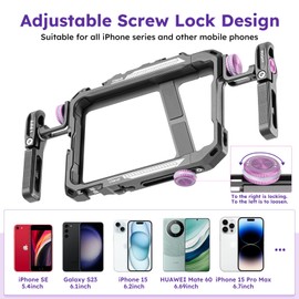 Universal Smartphone Filmmaking Stabilizer, Phone Cage for Vlogging and Videography, Compatible with Most Smartphones