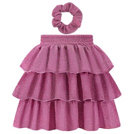 Sparkly Sequin Skirt with Lining for Girls Kids Fashion Elastic Waist Pink Tutu Skirts Size 13-14 Years