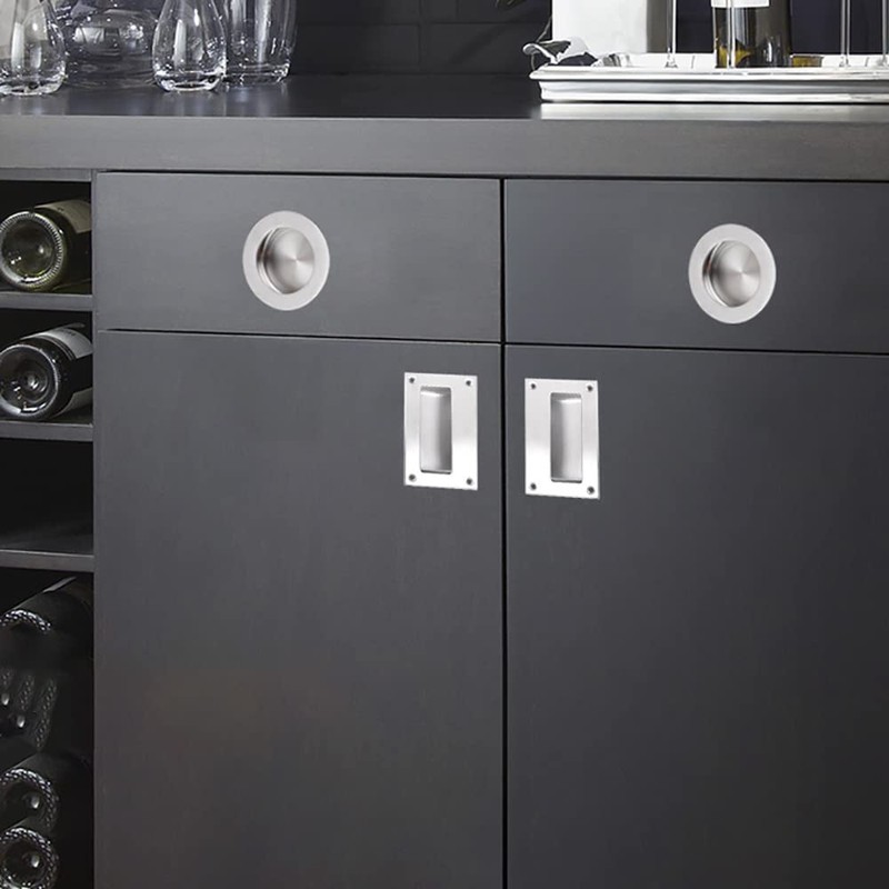 Recessed Sliding Door Handles Stainless Steel Hidden Flush Finger Handle
