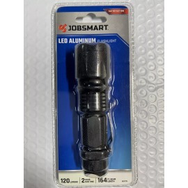 Jobsmart LED Aluminum Flashlight 120 Lumens 2 Hr Run Time 164 Ft. Beam Clip-On