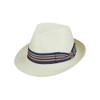 Scala Men's Toyo Fedora with Stripe Ribbon, Ivory, Large