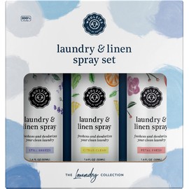Woolzies Laundry Essential Oil Linen Spray Set | Use with Wool Dryer Balls, Face, & Body, Natural Room Mist | Includes Petal Fresh, Still Breeze, Citrus Clean 50 ML