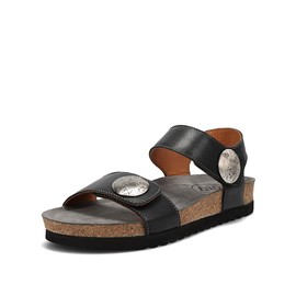Taos Women's Luckie Black Leather Sandal 7-7.5 M US