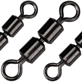 Bead Chain Swivels, High-Speed Double Rolling Swivel Black Stainless Steel Strong Strength Terminal Connectors Trout Fly Fishing Catfishing Accessories For Line Hooks (Size 3-30 Pcs Test 85 Lb)