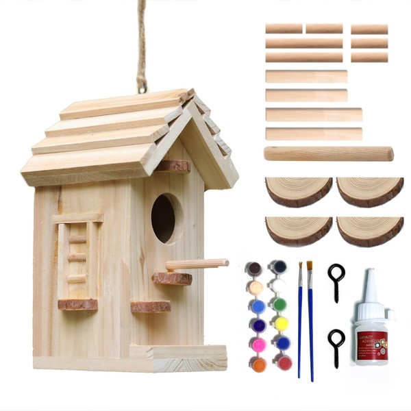 Wooden Bird House Kit,Birdhouse Kits for Adults to Build,Bird Houses