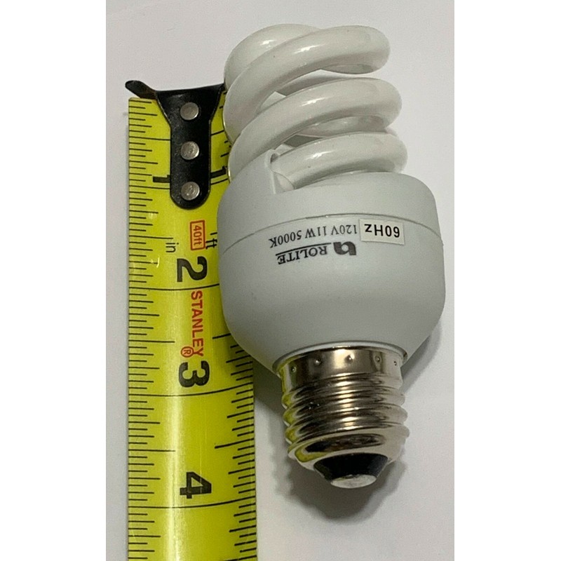 Rolite 11W -120V 5000K (Daylight) E26 Base Mini Spiral CFL