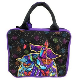 Laurel Burch Dogs & Papillions Cosmetic Bag Travel Tote