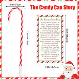 Zhanmai 484 Pcs Candy Cane Meaning Story Gifts Set 240 Pcs Religious Candy Cane Story Cards 240 Pcs Candy Cane Pens with Black Ink 4 Pcs roll red and white cotton rope Christmas Church Holiday Party