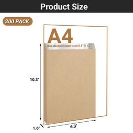 EUSOAR Hamburger Wrappers Bags, 200pcs 10.3"x6.3"x1.6" Paper Foil Sandwich Bags, Aluminum Foil Bags Grease Resistant Food Storage Packaging Bag for Hot Food Hot Dog Bakery Cookies Snacks