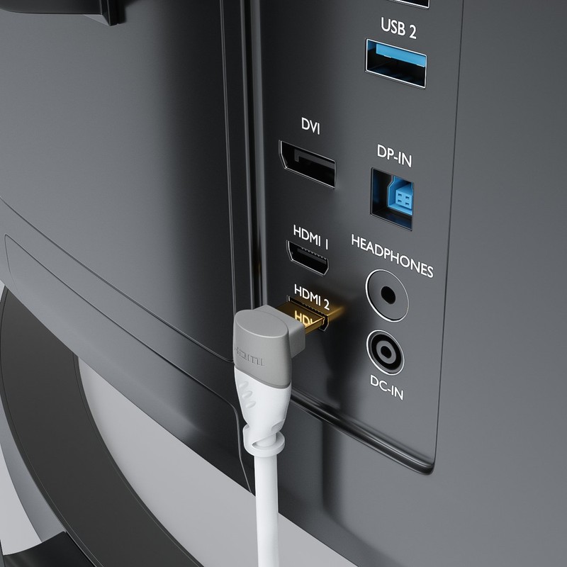 deleyCON 1 m HDMI 90° Angle Cable - Compatible with
