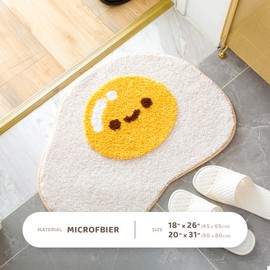 Molesun Egg Bath Mats, Soft and Absorbent Microfiber Bath Rugs, Non-Slip Shaggy Shower Carpet, Machine Wash Dry, Soft Shower Rugs for Bathroom Floor, Tub and Shower, 20 x 31, Egg