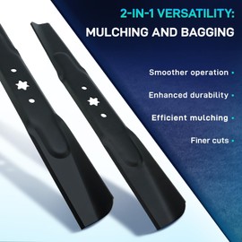 BDELI 42" Mulching Blades Replacement 2 Pack - Compatible with Cub Cadet XT1 XT2 LT42 LTX1040 RZT-L42, MTD, Troy Bilt 942-04308 942-04308-X 742-0616 942-04126, Fits 42-Inch Deck Lawn Mowers
