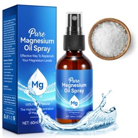Magnesium Oil Spray, Pure Magnesium Oil for Feet,100% Natural & Organic Magnesium Spray Glass Bottle, Easy to Absorb & Use, Topical Magnesium Oil (2 Fl Oz, Pack of 1)