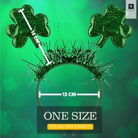 AKH® St. Patrick's Day Lucky Clover Headband | One Size | Festive Clover Hair Accessories for Women, Men & Kids | Green Irish Party Headband for St. Paddy's Day Celebrations & Costumes