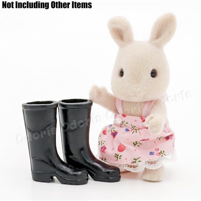 2Pcs Black 1/12 Miniature Rubber Boots Dollhouse Garden Accessories
