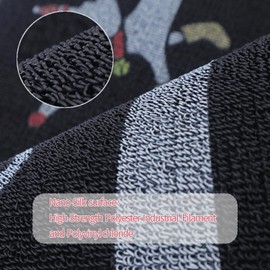 Salburyao Black Ruggable Front Door Mat Outdoor Indoor Low Profile Welcome Mat with Rubber Non-Slip Backing30''*17''Slip-Resistant Doormat Easy-Clean Entrance Mat Washable,with Cartoon Puppy Pattern