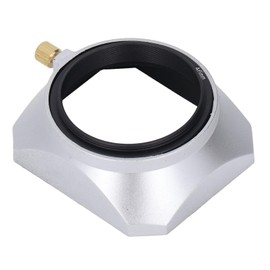 Parasol de Lente de 46 Mm, Parasol de Lente Cuadrado de 46 Mm para Cámara Digital sin Espejo, Parasol de Lente Cuadrado de 46 Mm, Cuadrado Plateado