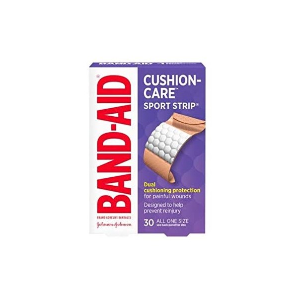 BAND-AID Bandages Cushion-Care Sport Strip 30 ea (Pack of 5)