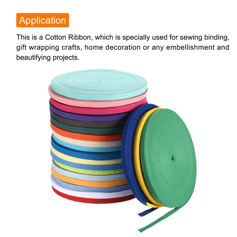 PATIKIL Cotton Twill Tape 3/8 Inch 25 Yards Cotton Ribbon