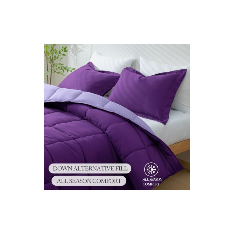 Hig Juego Edredón Reversible Piezas Individual Todas Estaciones Funda Pestañas