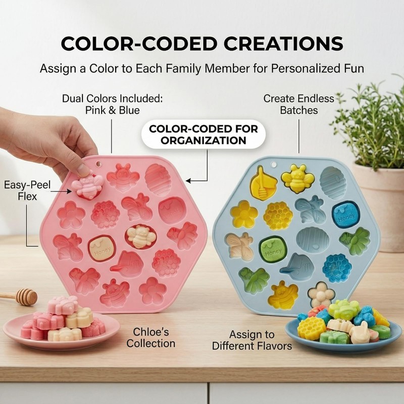 2 Pack Silicone Chocolate Molds - Honey Comb Silicone Mold,