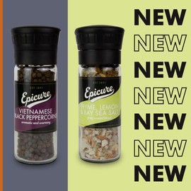 Epicure Vietnamese Black Peppercorns, Freshly Ground Seasoning Grinders, 145 g (Pack of 1)