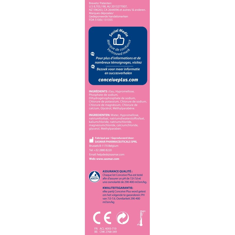 Sasmar Conceive Plus Fertilität Lubricant 75 ml with 1x A