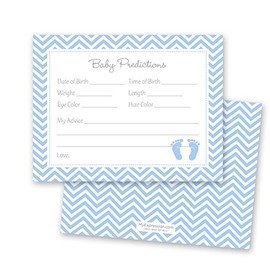 MyExpression.com 48 Cnt Blue Baby Feet Footprint Baby Shower Prediction Cards