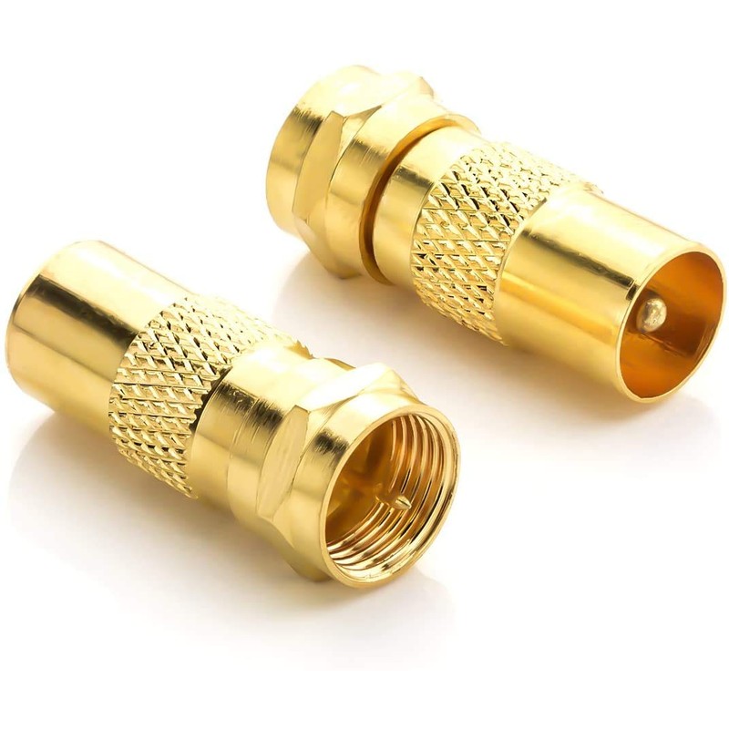deleyCON Set of 2 SAT Aerial Adaptor Cable to SAT